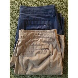 Lot of 2 Men's Prana Breathe Shorts RN 124977 - Blue Brown Waist 34 Inseam 9.5